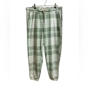 Aerie Plaid Jogger Pajama Bottoms Size Large